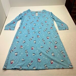 Soma Embraceable Pajama Sleepshirt 3/4 Sleeve Skate Blue Crystal Women Small NEW